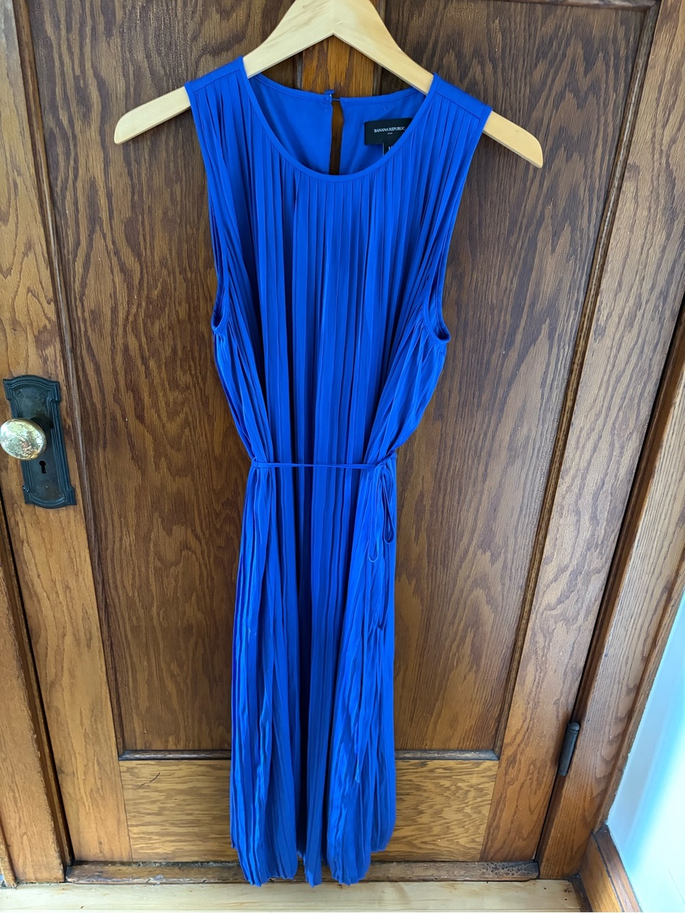 Banana Republic Sleeveless Pleated Midi Dress in Royal Blue Size M VGUC